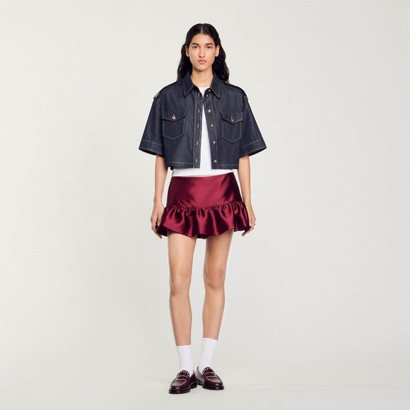 Unique Item (read description)!! Like New Sandro Infinity Skort in Burgundy - Picture 2 of 10